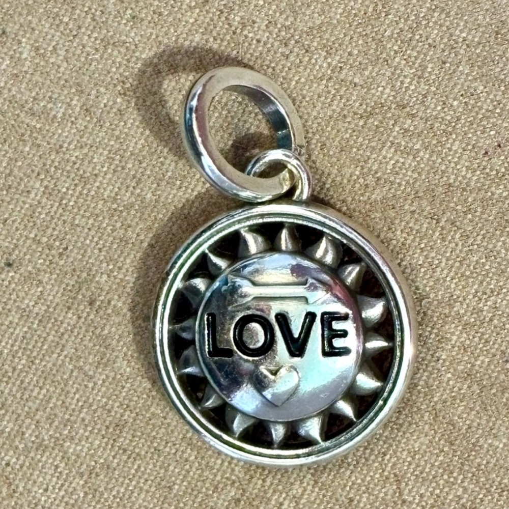 🆕 Brighton 2023 Charm in Silver-gold Sun, moon, & star Engraved with Love NWOT - Picture 2 of 5